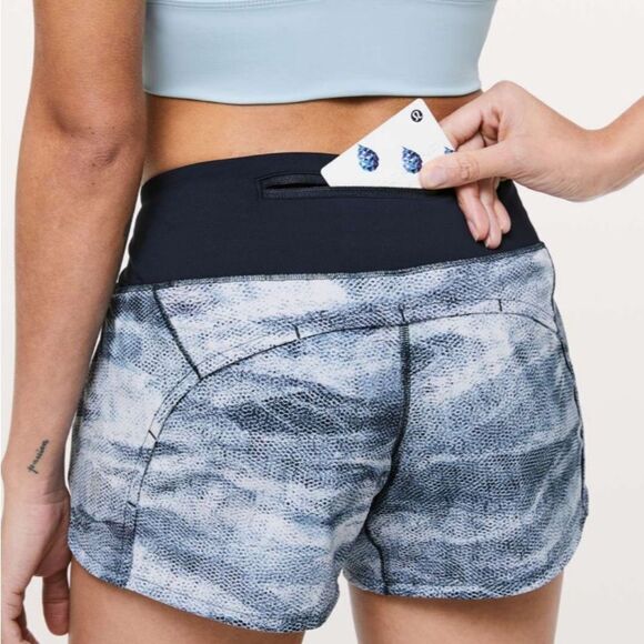 Lululemon Run Times Short II *4" Mesh Scape Multi / True Navy- Size 4 - Picture 2 of 10